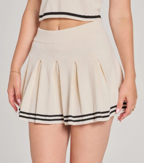 Preppy Please Striped Pleated Knit Skort - Image 7