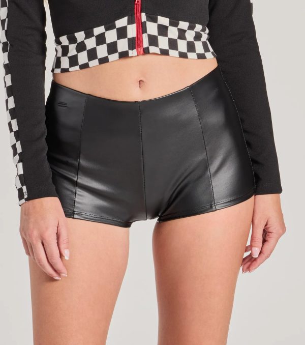 Sleek Vibe Faux Leather Hot Shorts - Image 4
