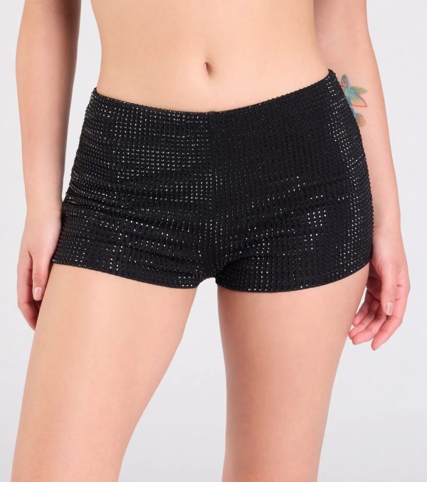 Center Stage Rhinestone Hot Shorts - Image 11
