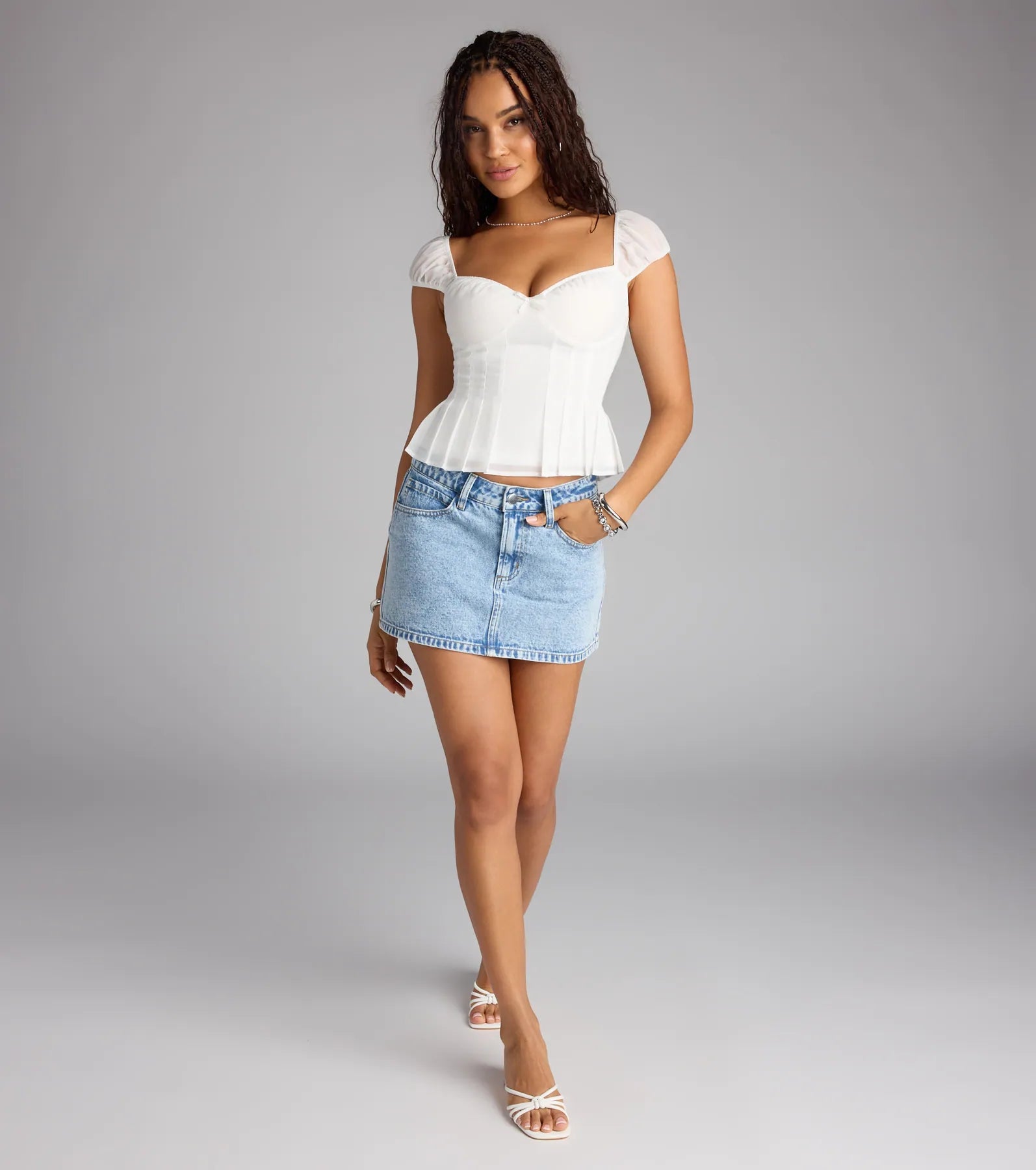 Cutest View Bow Pocket Denim Mini Skirt - Image 4