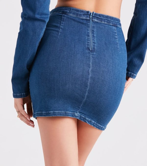 Ready. Set. Slay V-Waist Denim Mini Skirt - Image 3