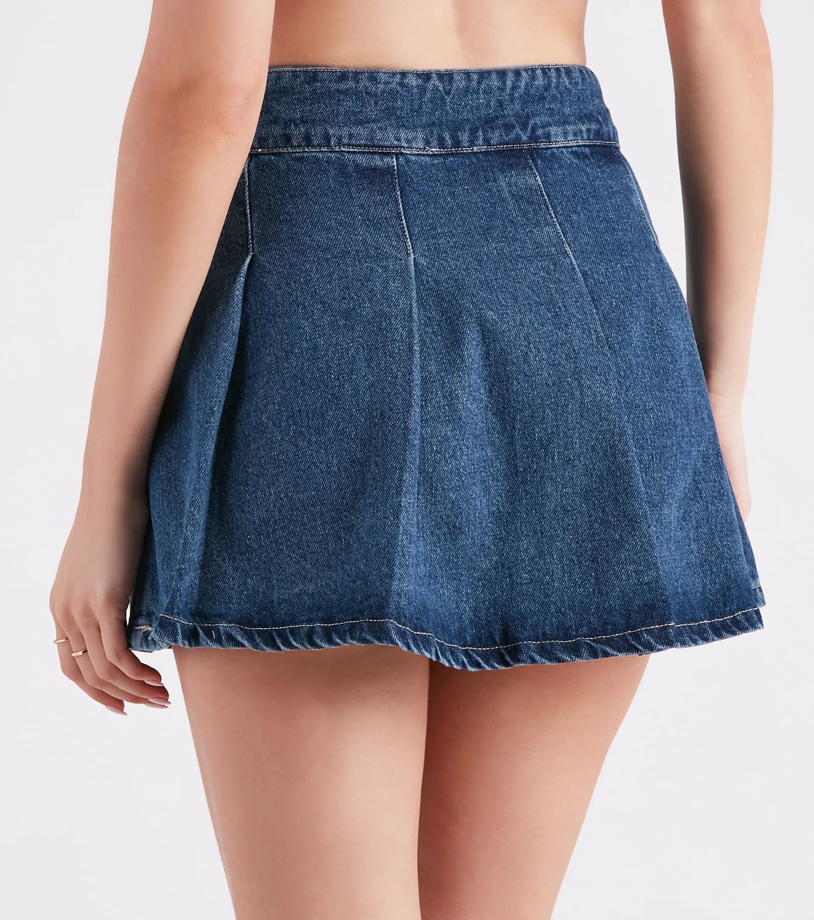 Like A Dream Pleated Skater Denim Skirt - Image 3