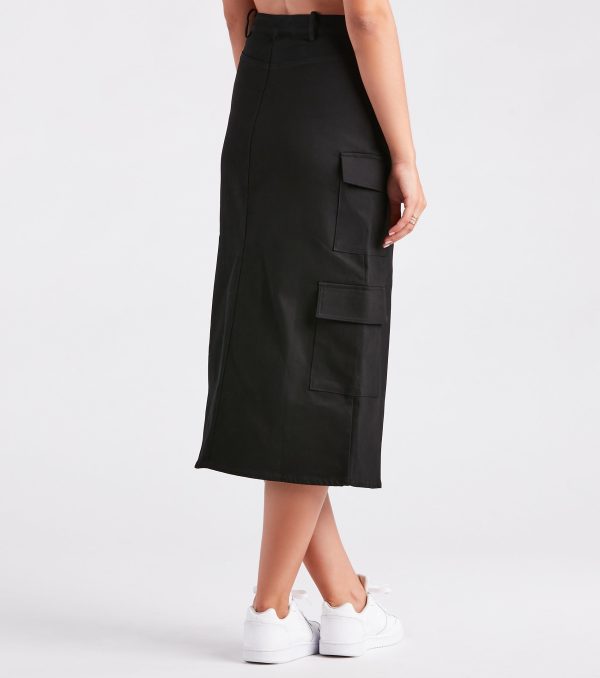 Stand In Command Cargo Denim Midi Skirt - Image 7