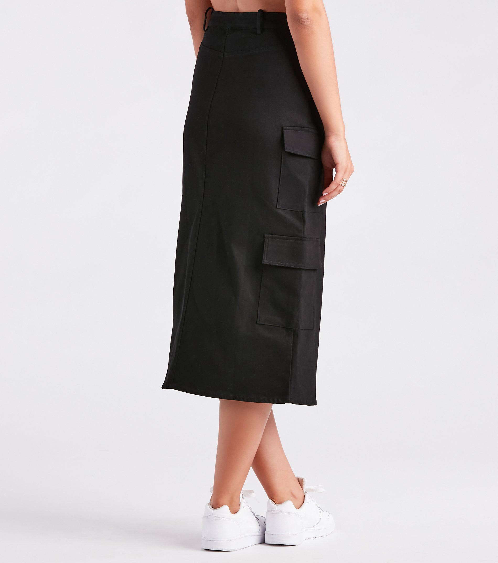 Stand In Command Cargo Denim Midi Skirt - Image 7