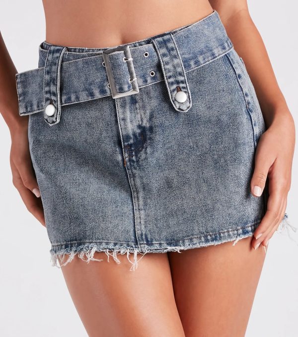 Cool-Girl Era Belted Denim Mini Skirt - Image 5