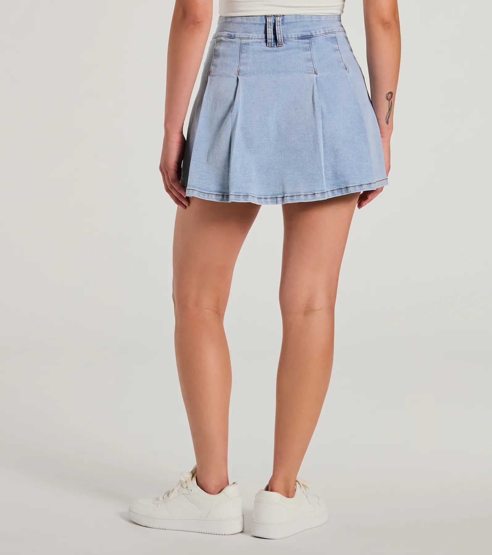 Exceptional Darling High-Rise Pleat Denim Mini Skirt - Image 2