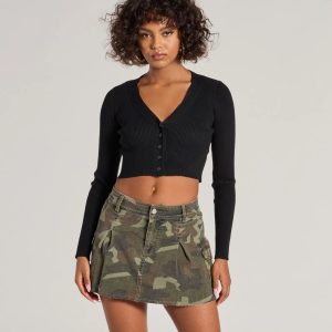 Adventurous Babe Camo Pleated Cargo Mini Skirt