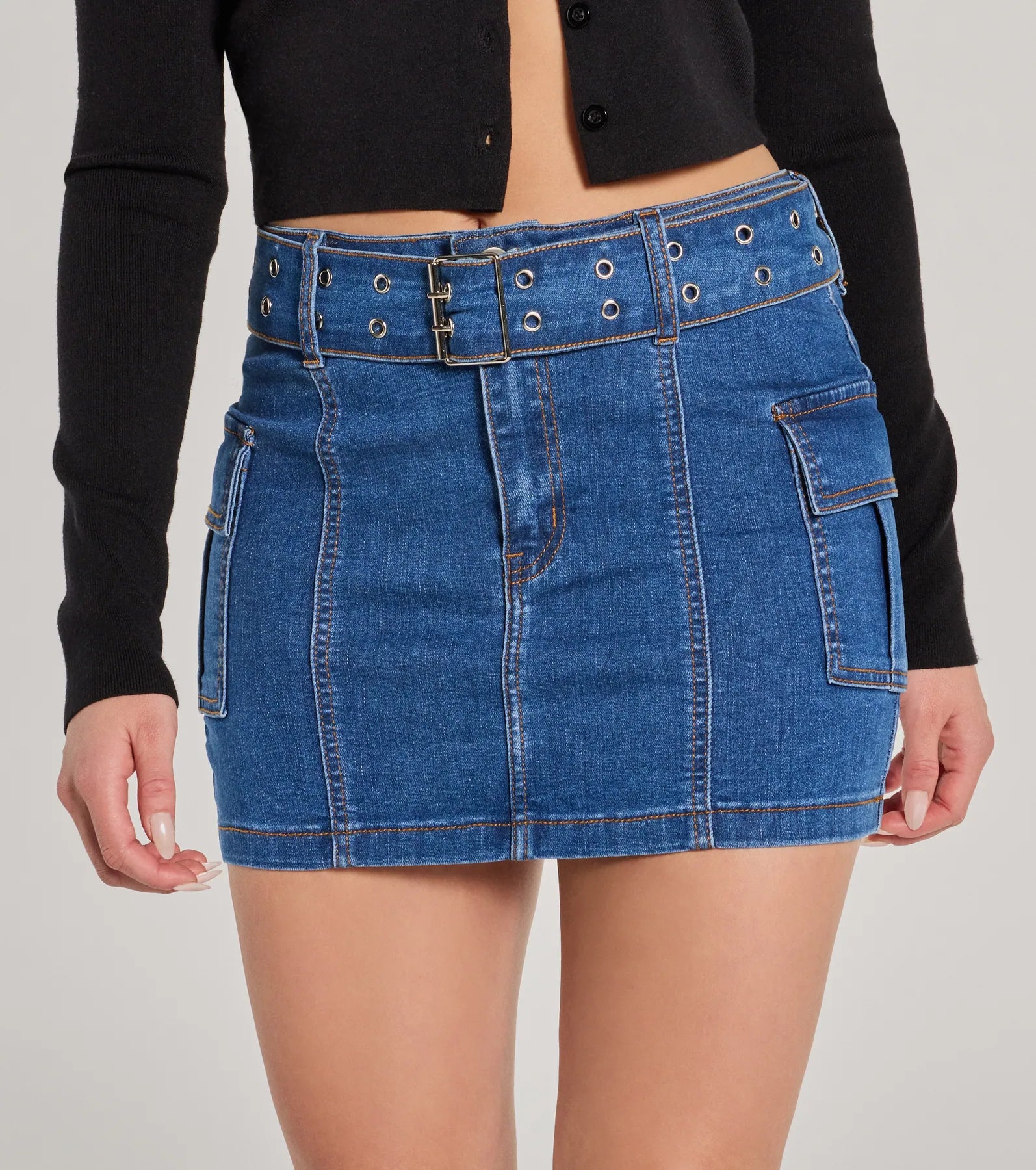 Cute And Trendy Cargo Mini Skirt - Image 16