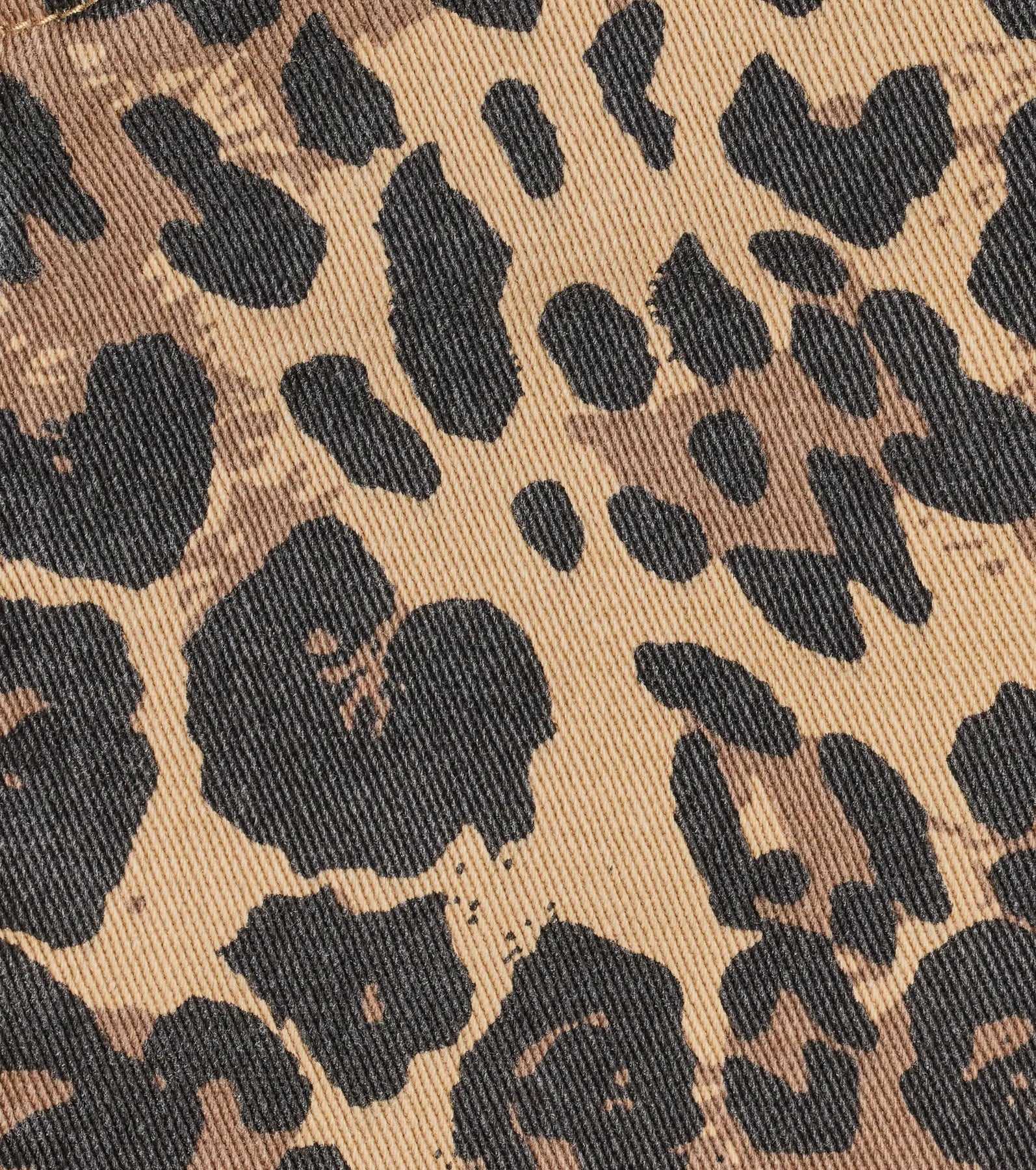 Pretty Purrfect Leopard Print Denim Mini Skirt - Image 4