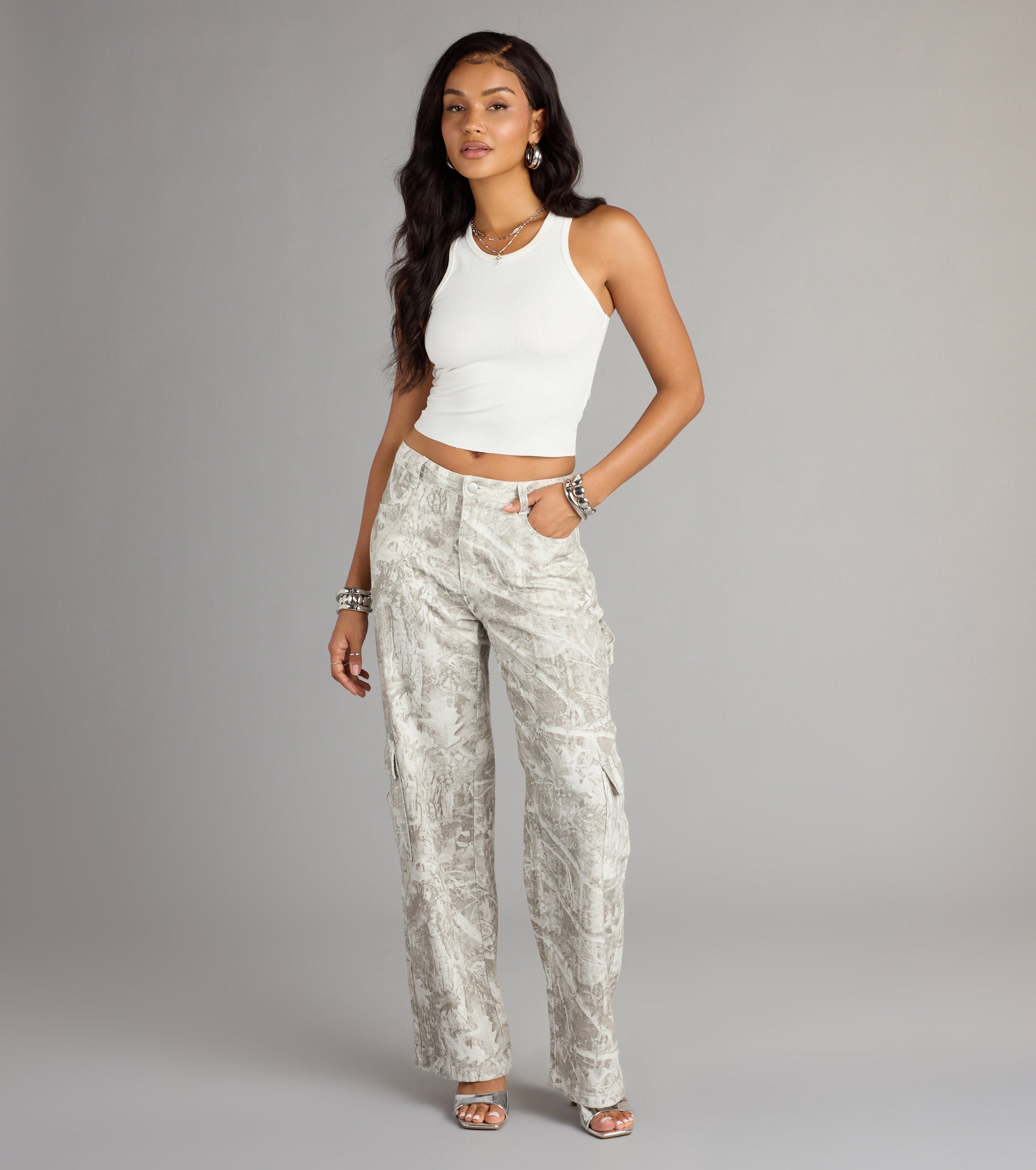 Off The Radar Camouflage Straight Leg Denim Jeans - Image 5