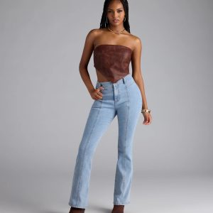 Timeless And True High-Rise Bootcut Denim Jeans