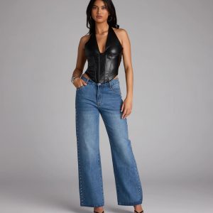Stud Game Strong Mid-Rise Denim Jeans