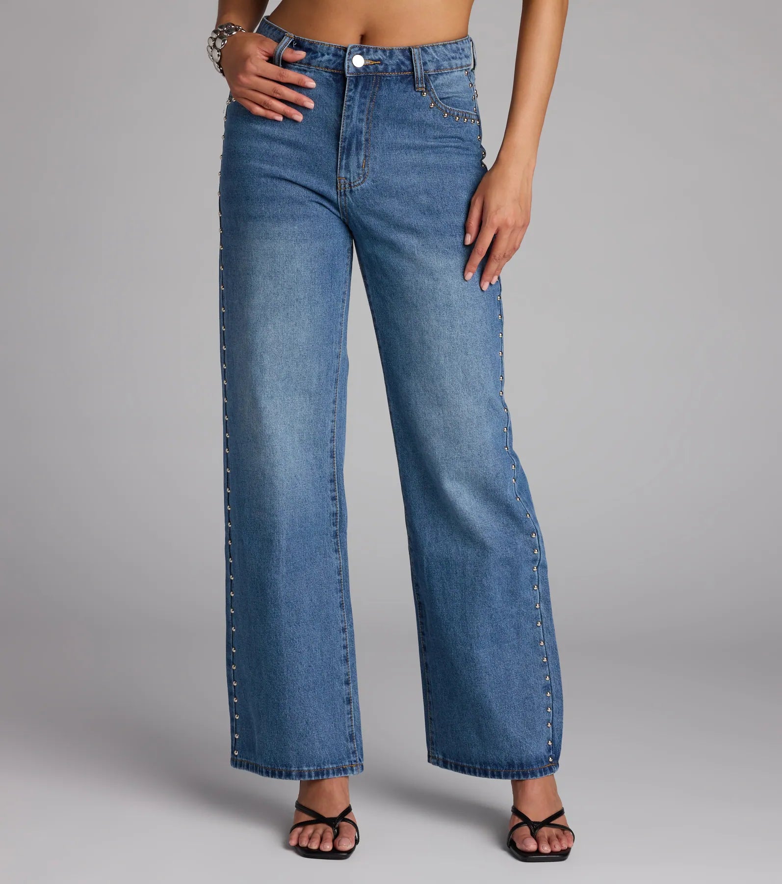 Stud Game Strong Mid-Rise Denim Jeans - Image 4