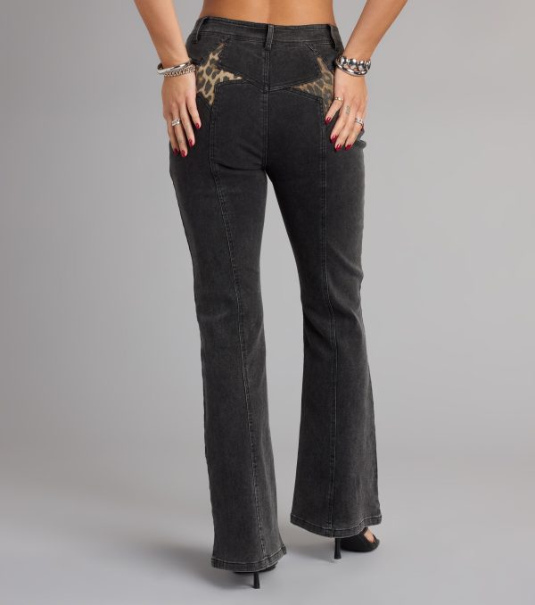 Wild Star Cheetah Mid-Rise Denim Jeans - Image 4