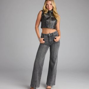 Street Sleek Straight Leg Denim Jeans