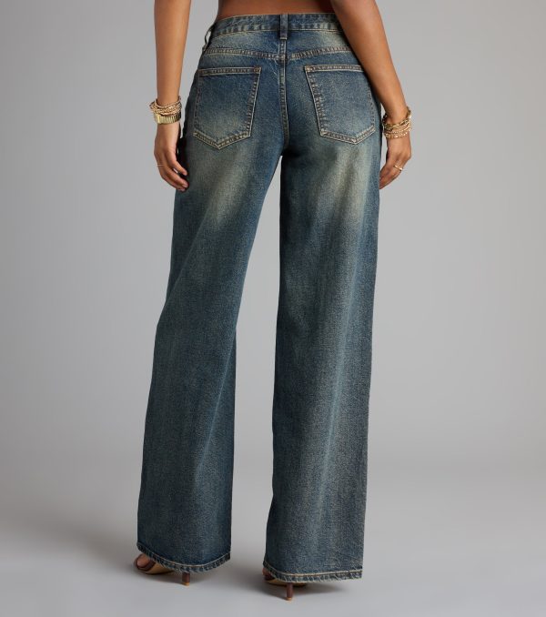 Off Duty Vibe Mid Rise Wide Leg Denim Jeans - Image 4