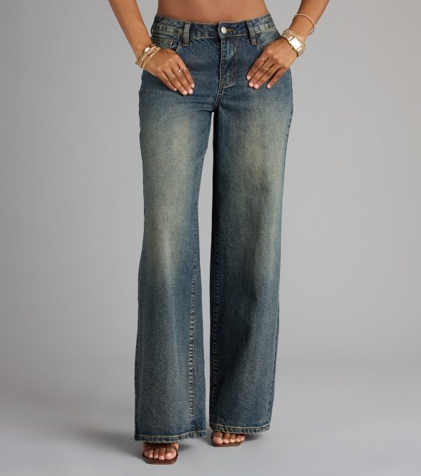Off Duty Vibe Mid Rise Wide Leg Denim Jeans - Image 6