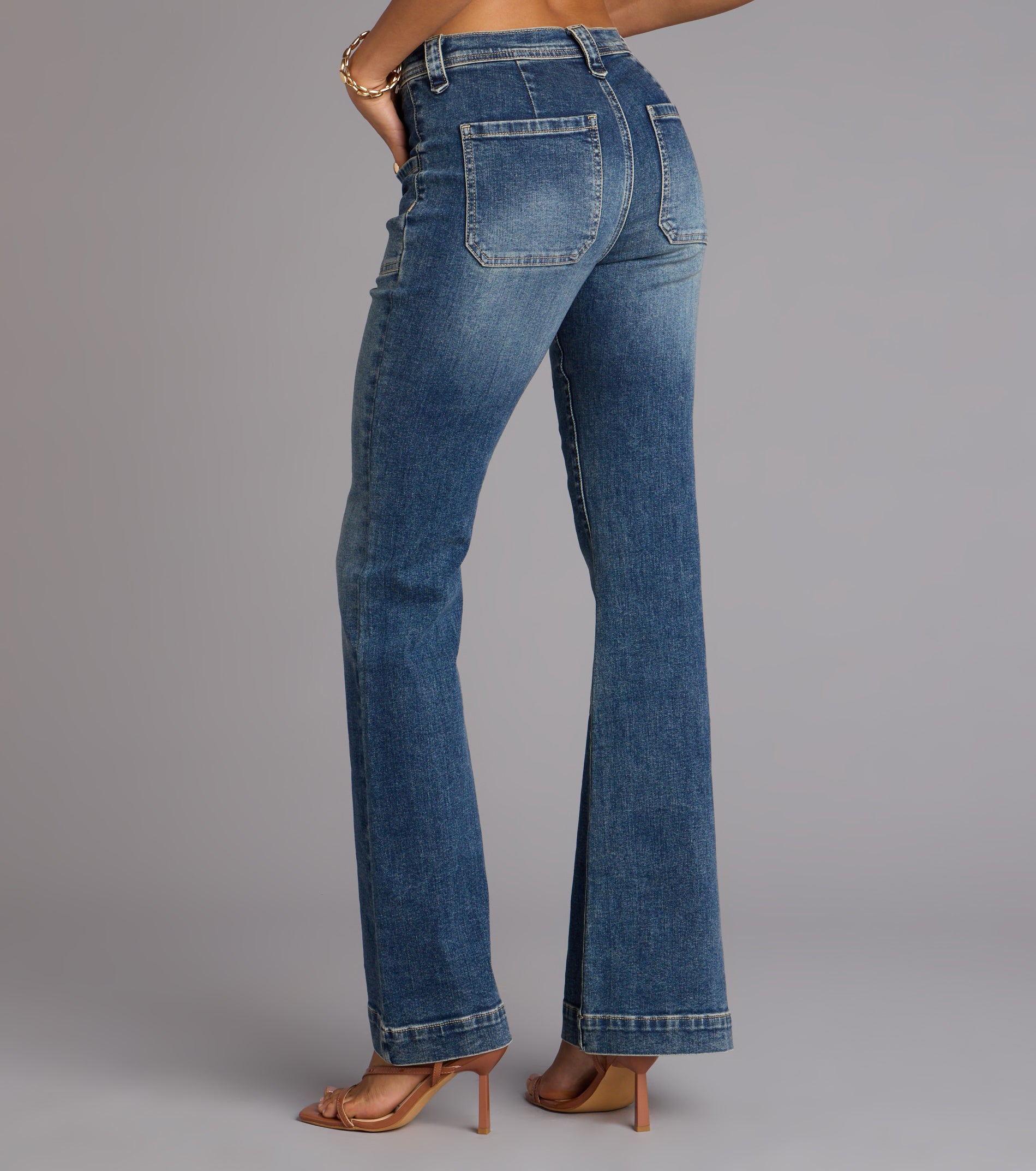 Street Flare Mid-Rise Flare Denim Jeans - Image 2