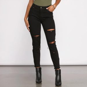 Clara High Rise Destructed Skinny Jeans