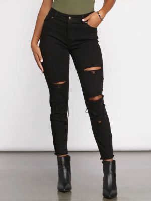 Clara High Rise Destructed Skinny Jeans