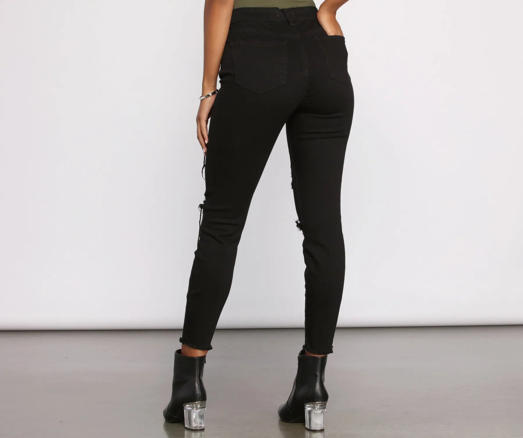 Clara High Rise Destructed Skinny Jeans - Image 2