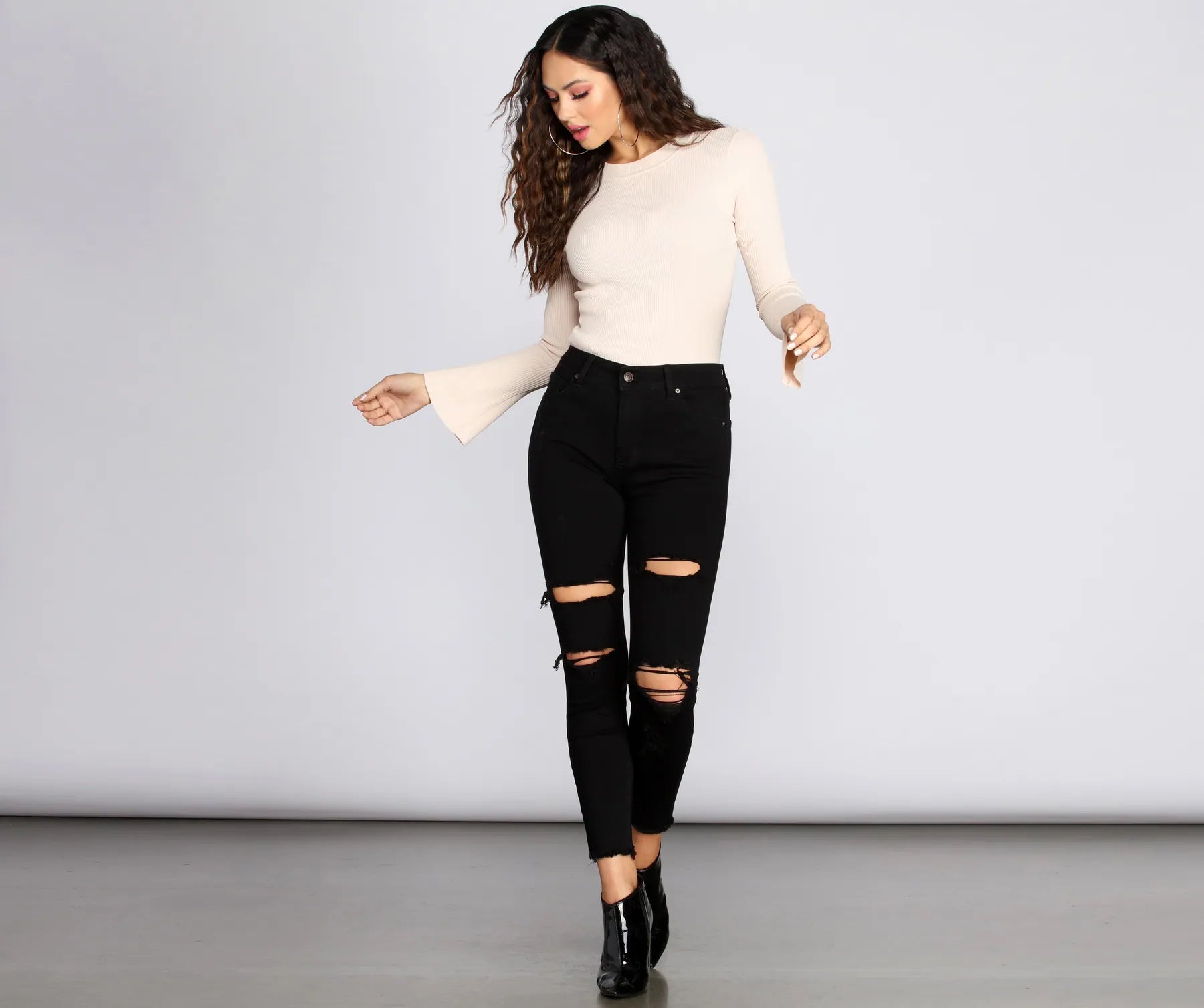 Clara High Rise Destructed Skinny Jeans - Image 5