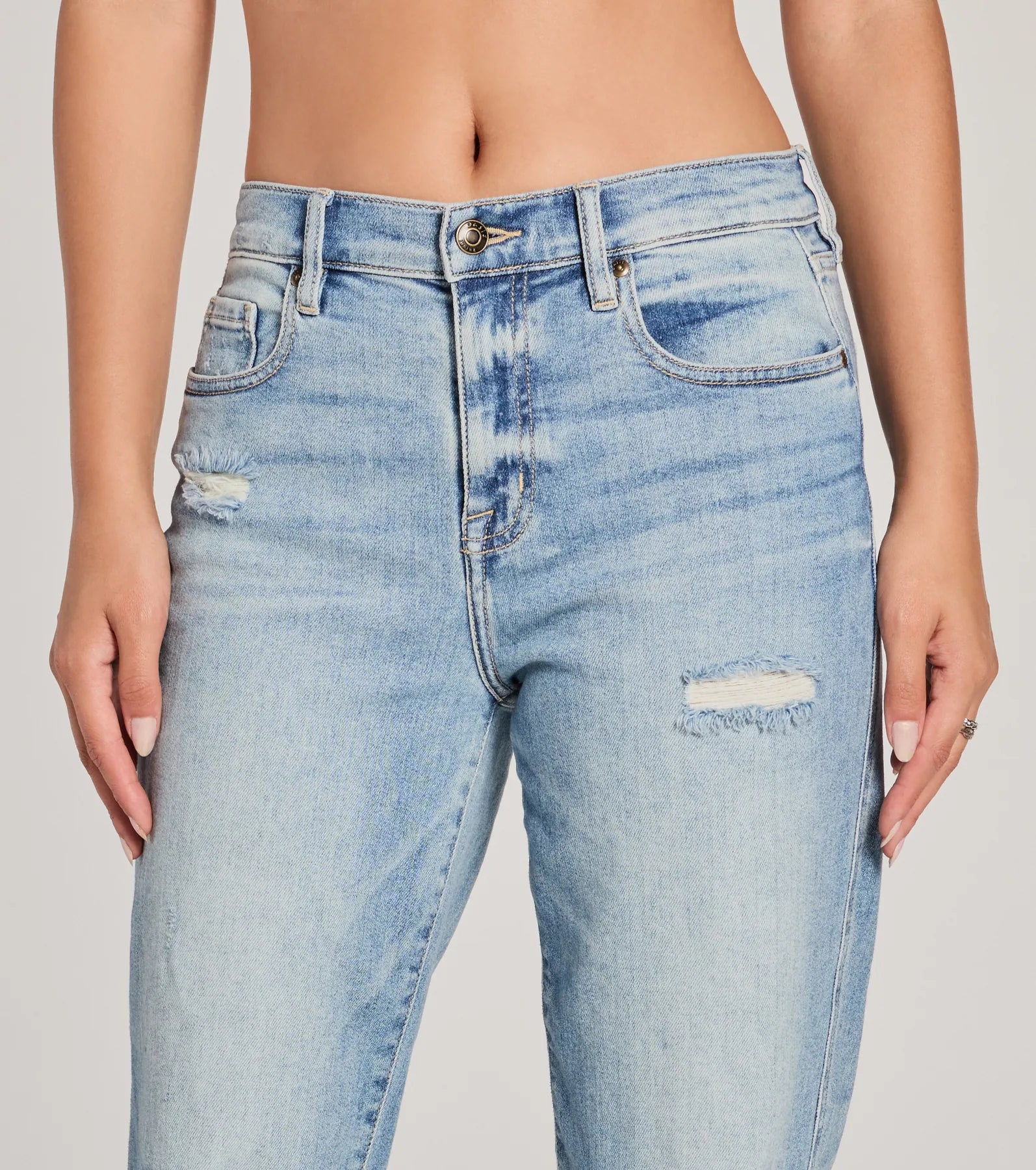 Rocky High-Rise Destructed Boyfriend Jeans - Image 3