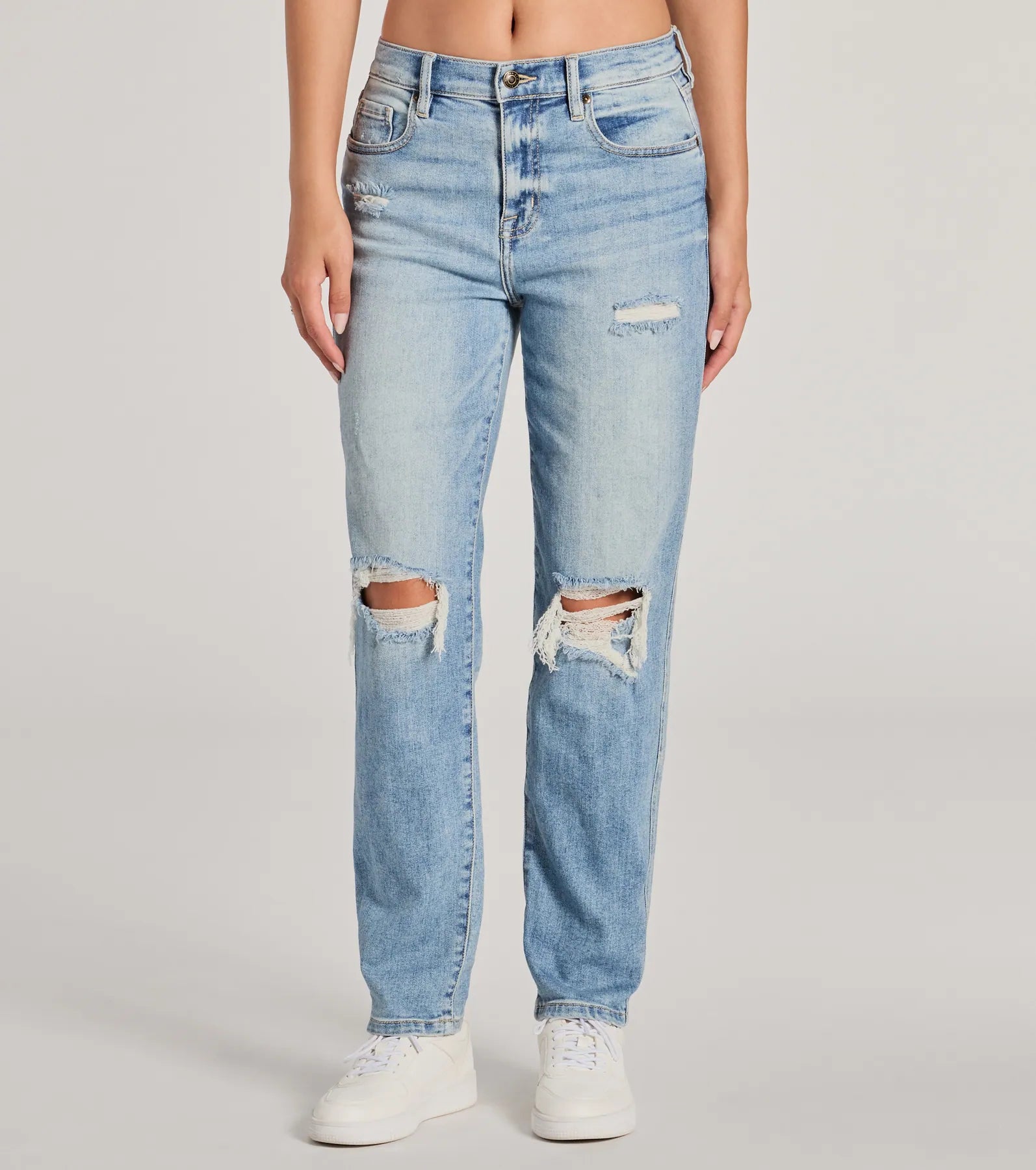 Rocky High-Rise Destructed Boyfriend Jeans - Image 4