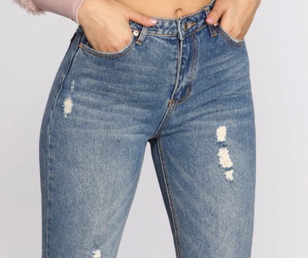 High Waist Distressed Denim Pants - Image 5