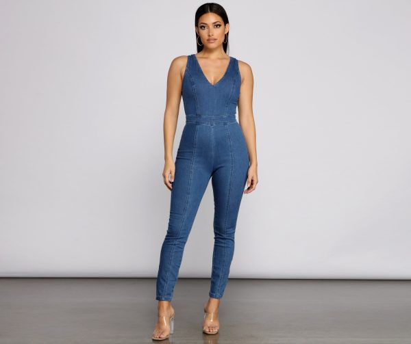 Denim Diva Sleeveless Catsuit - Image 2