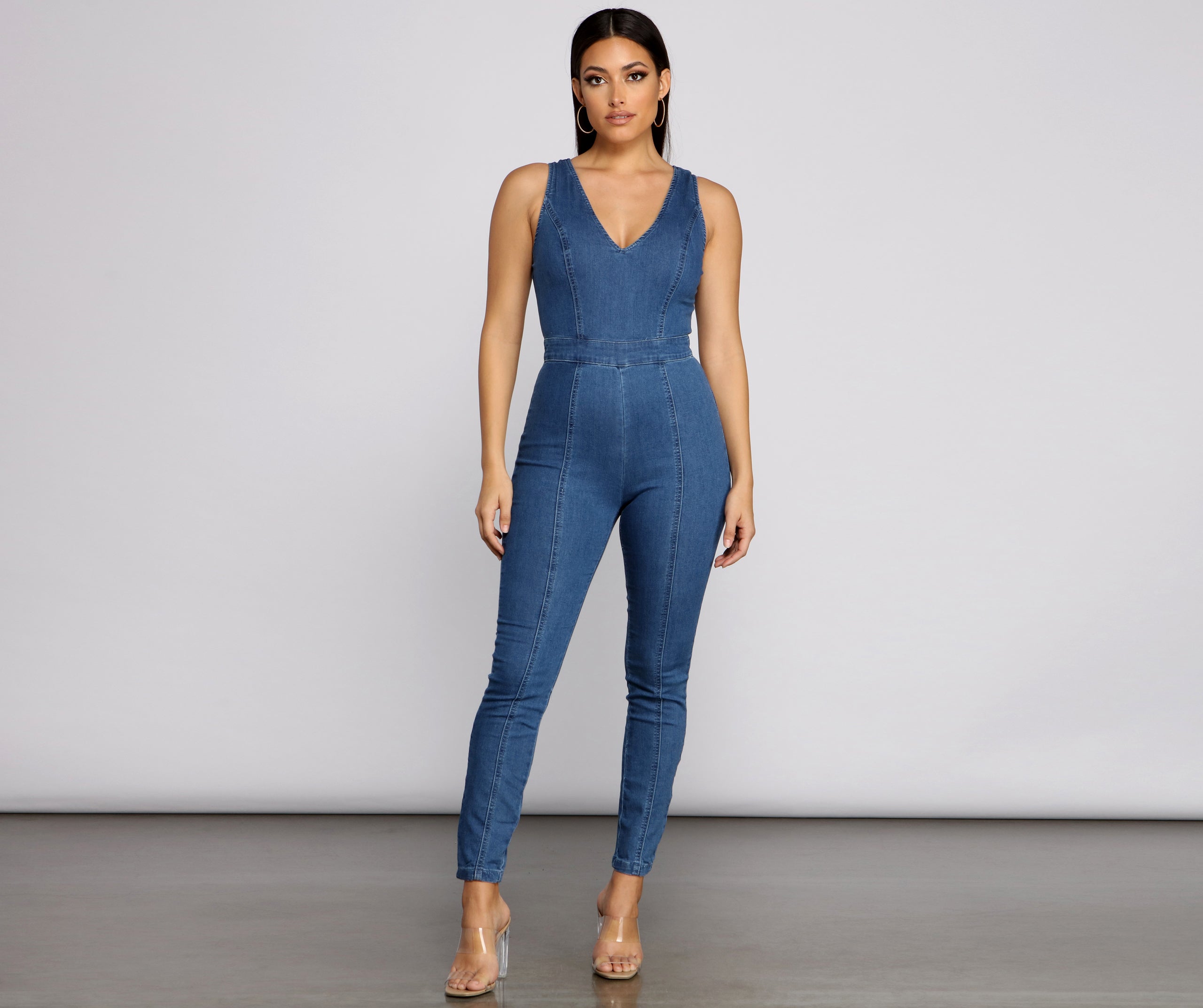 Denim Diva Sleeveless Catsuit - Image 2