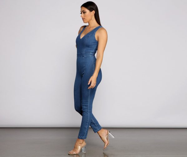Denim Diva Sleeveless Catsuit - Image 3