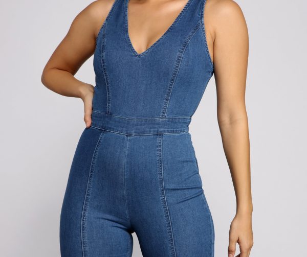 Denim Diva Sleeveless Catsuit - Image 4