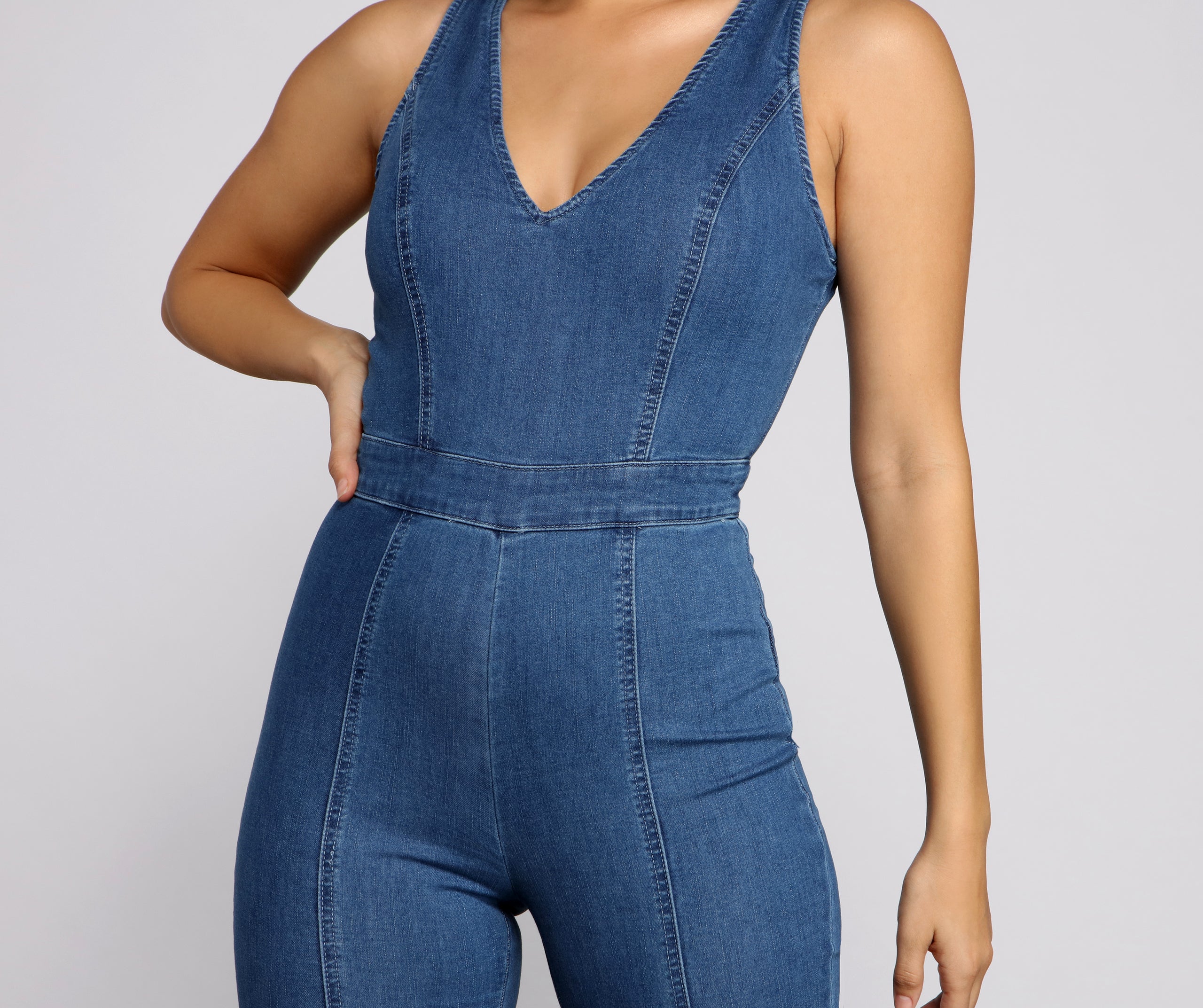 Denim Diva Sleeveless Catsuit - Image 4