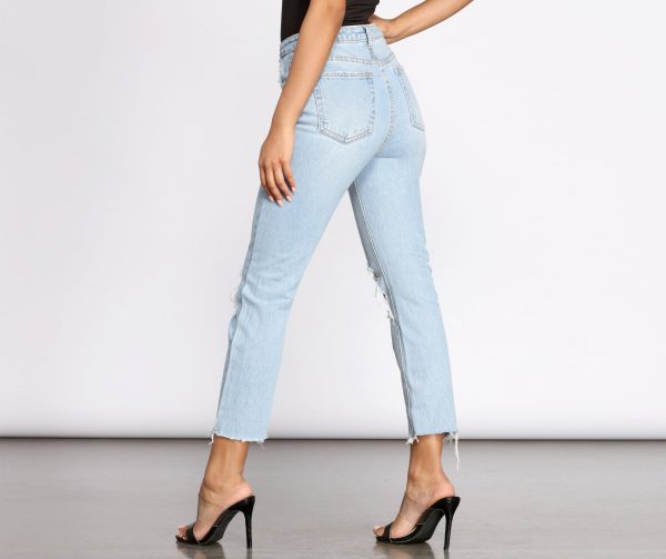 High Waist Distressed Denim Pants - Image 7