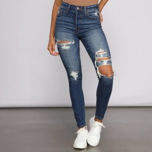 Bella High Rise Distressed Skinny Jeans