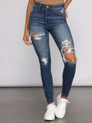 Bella High Rise Distressed Skinny Jeans
