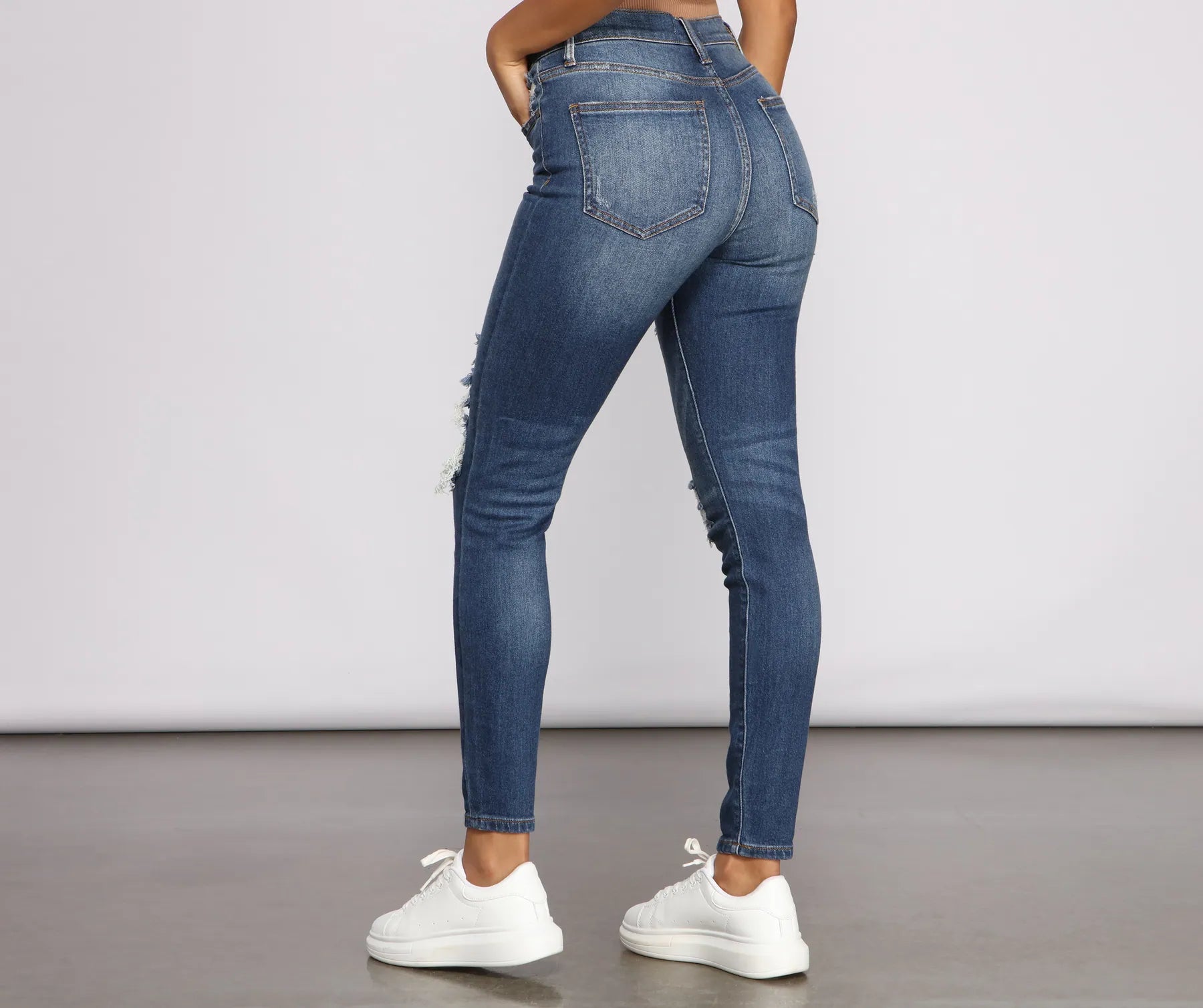 Bella High Rise Distressed Skinny Jeans - Image 2