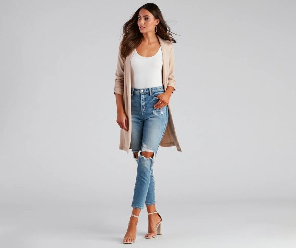 High-Rise Distressed Mom Skinny Jeans - Image 2