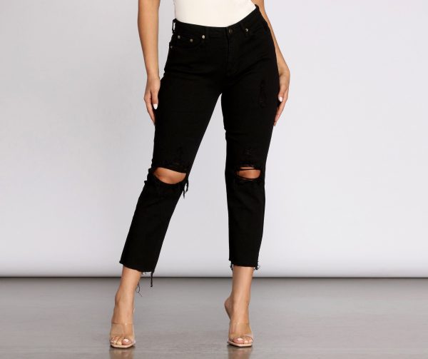 High Waist Distressed Denim Pants - Image 10