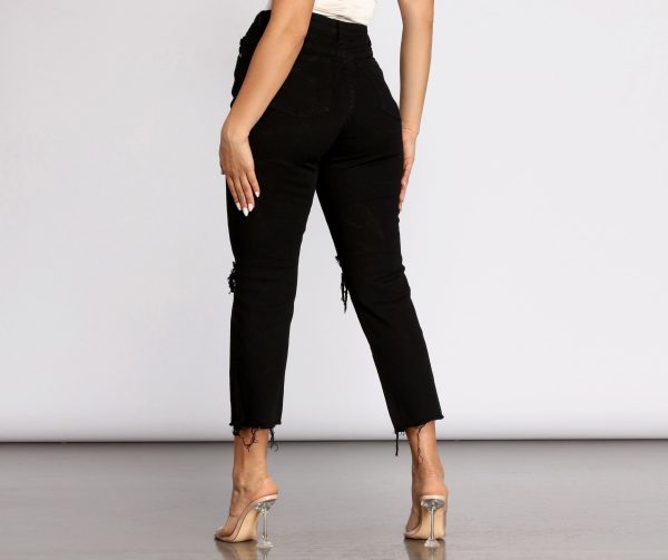 High Waist Distressed Denim Pants - Image 12