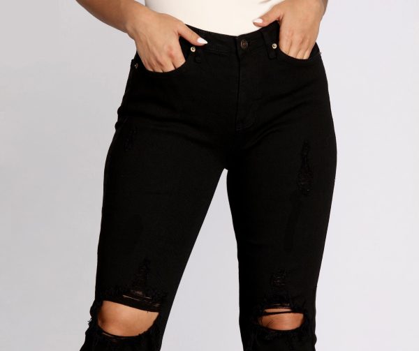 High Waist Distressed Denim Pants - Image 13