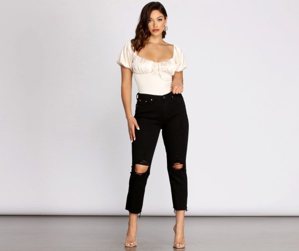 High Waist Distressed Denim Pants - Image 11