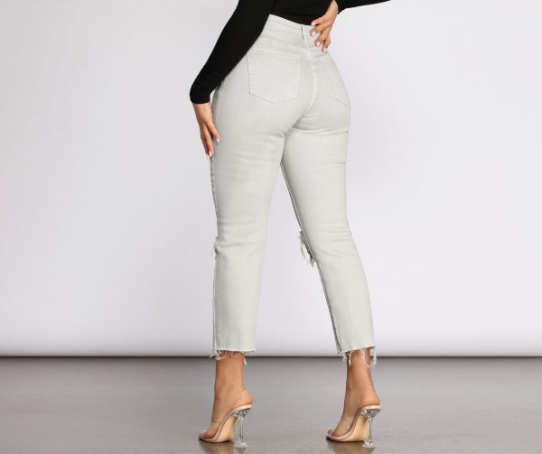 High Waist Distressed Denim Pants - Image 15
