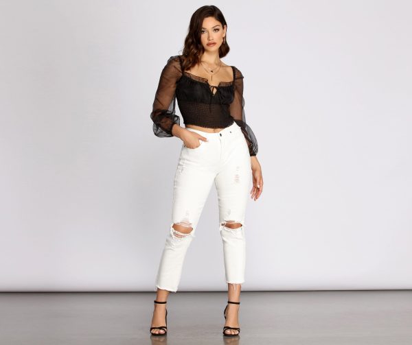 High Waist Distressed Denim Pants - Image 21