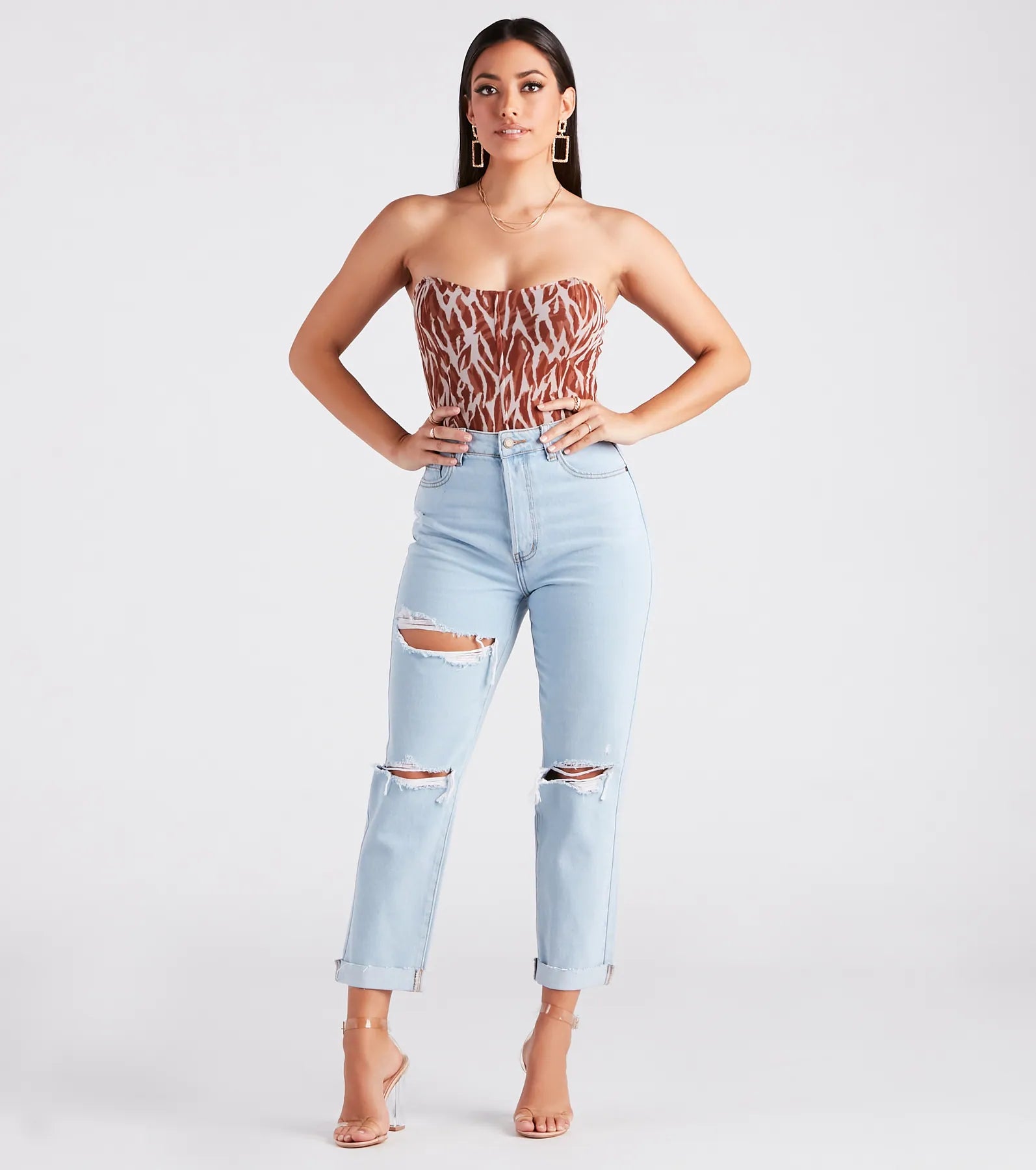 High Rise Drama Destructed Jeans - Image 2
