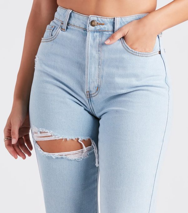 High Rise Drama Destructed Jeans - Image 4