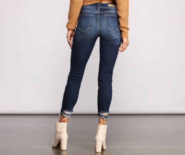 On Your Mind Distressed Cropped Skinny Jeans - Image 2