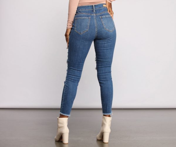 Fab and Frayed Distressed Skinny Jeans - Image 2