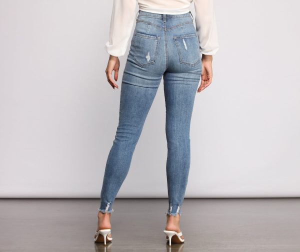 High Rise Button Up Skinny Jeans - Image 2